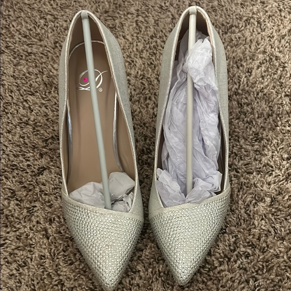 Elegant Silver Women's Heels